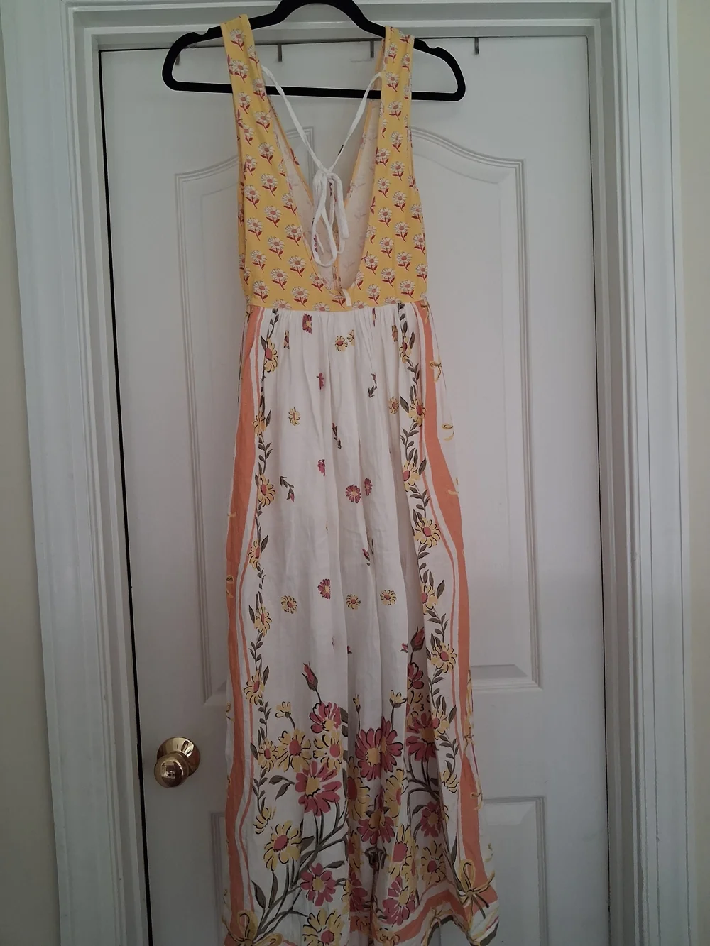 Free People Bali Honeydew Yellow and Cream Jumpsuit Romper Maxi